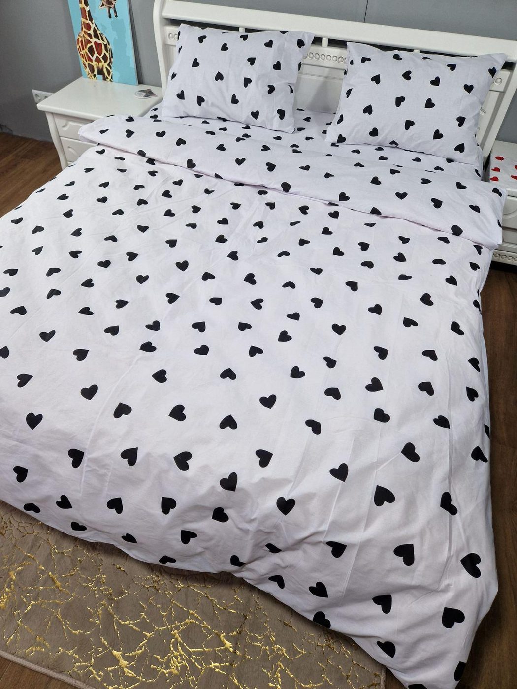 Комплект постільної білизни «Амор на білому» (бязь Голд Люкс)
